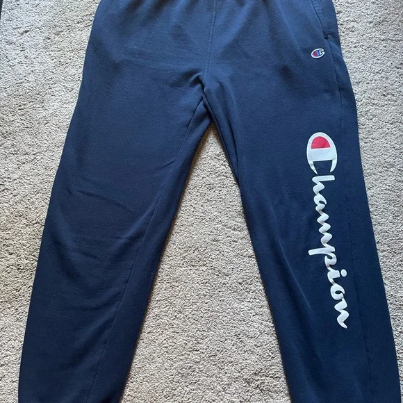Champion Kids Dark Blue Joggers with Logo - Picture 1 of 5